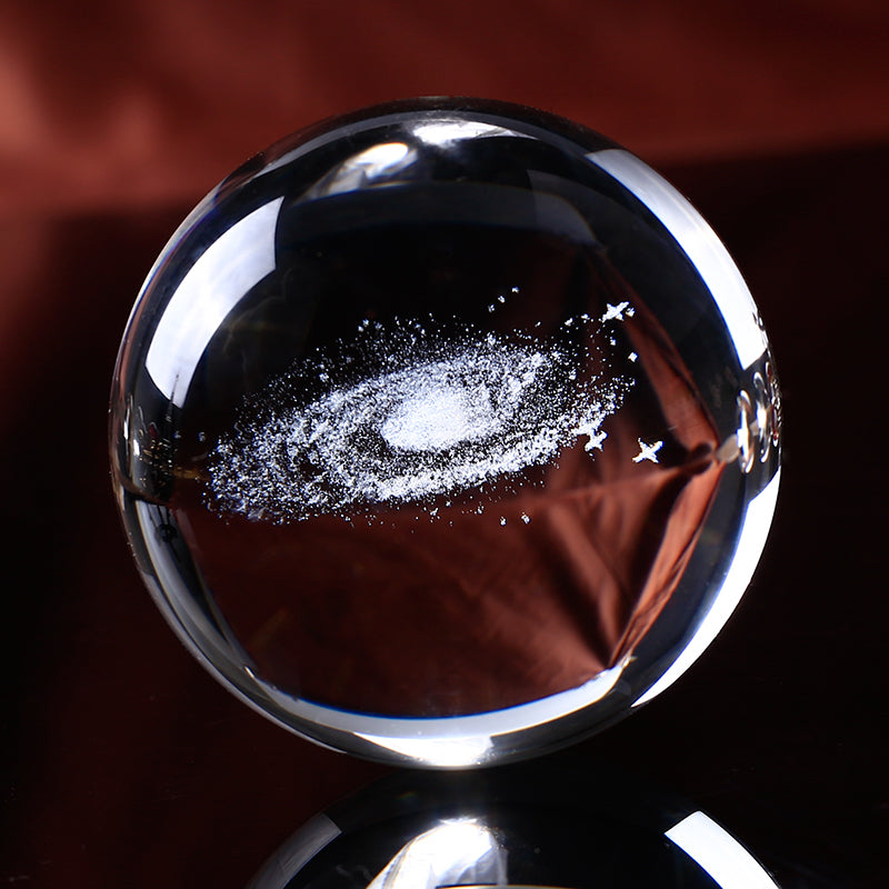 60mm 3D Laser Engraved Galaxy Glass Ball Quartz Crystal Home Decoration Accessories Miniatures Boy Gifts